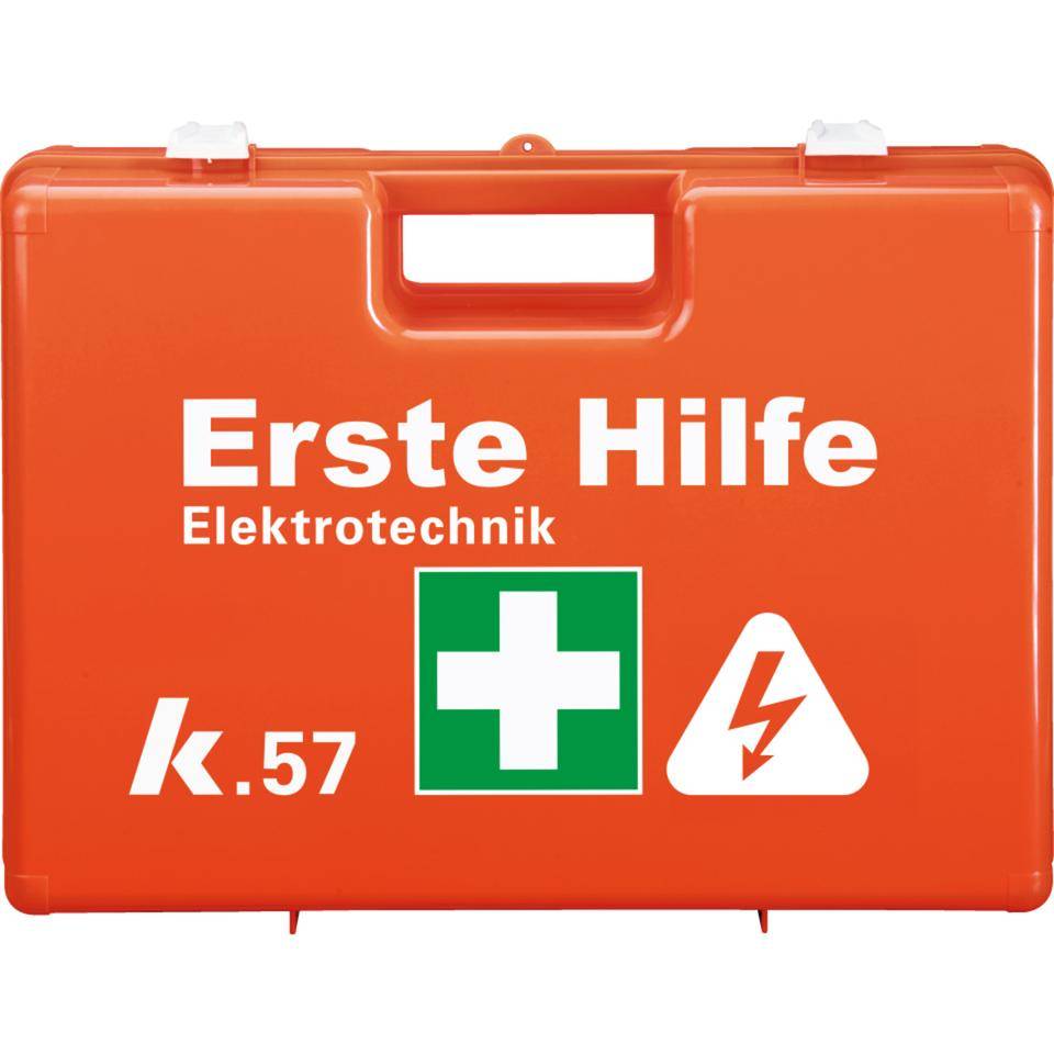 K.57 Erste-Hilfe-Koffer Classic Plus Elektrotechnik, leuchtorange, 430x305x150mm
