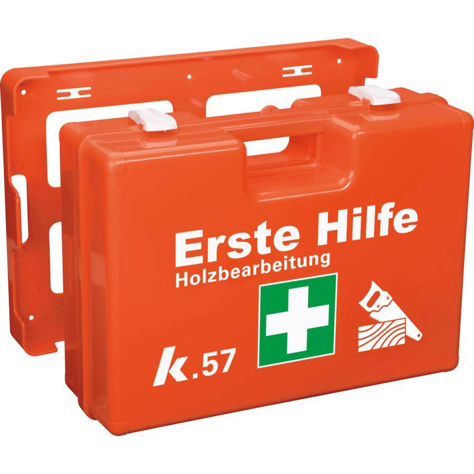 K.57 Erste-Hilfe-Koffer Classic Plus Holzbearbeitung, leuchtorange, 430x305x150mm