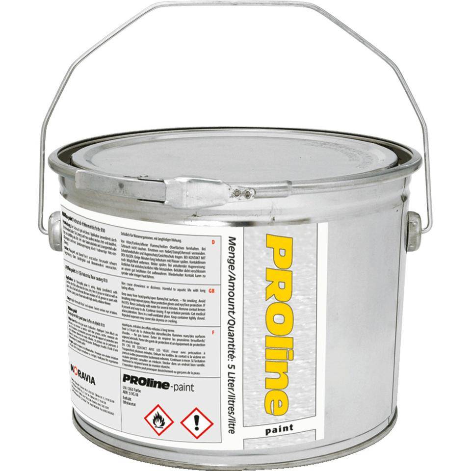 Antirutsch-Hallenfarbe PROline-paint, Rutschhemmung R10, weiß (RAL 9016), 5 l