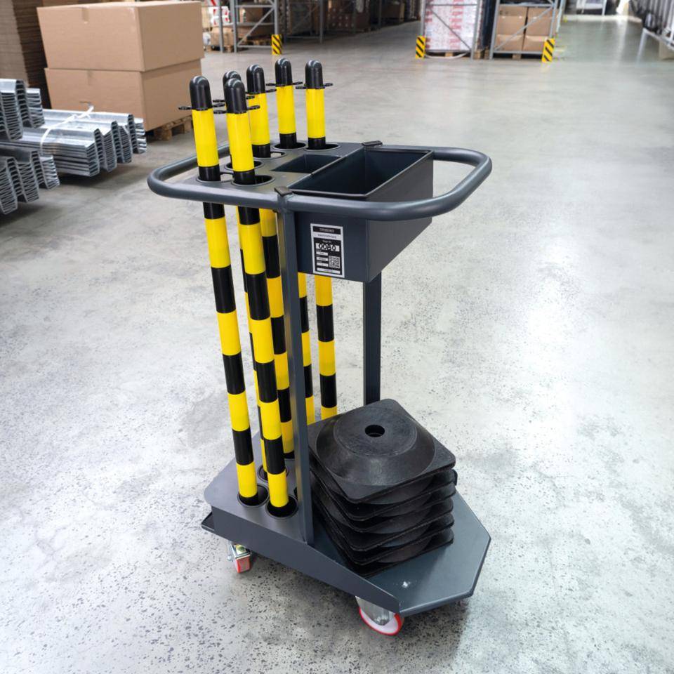 K.57 Standfuß, für Kettenständer Mobil, schwarz, recyceltes Gummi, 265x265mm, 1,45kg