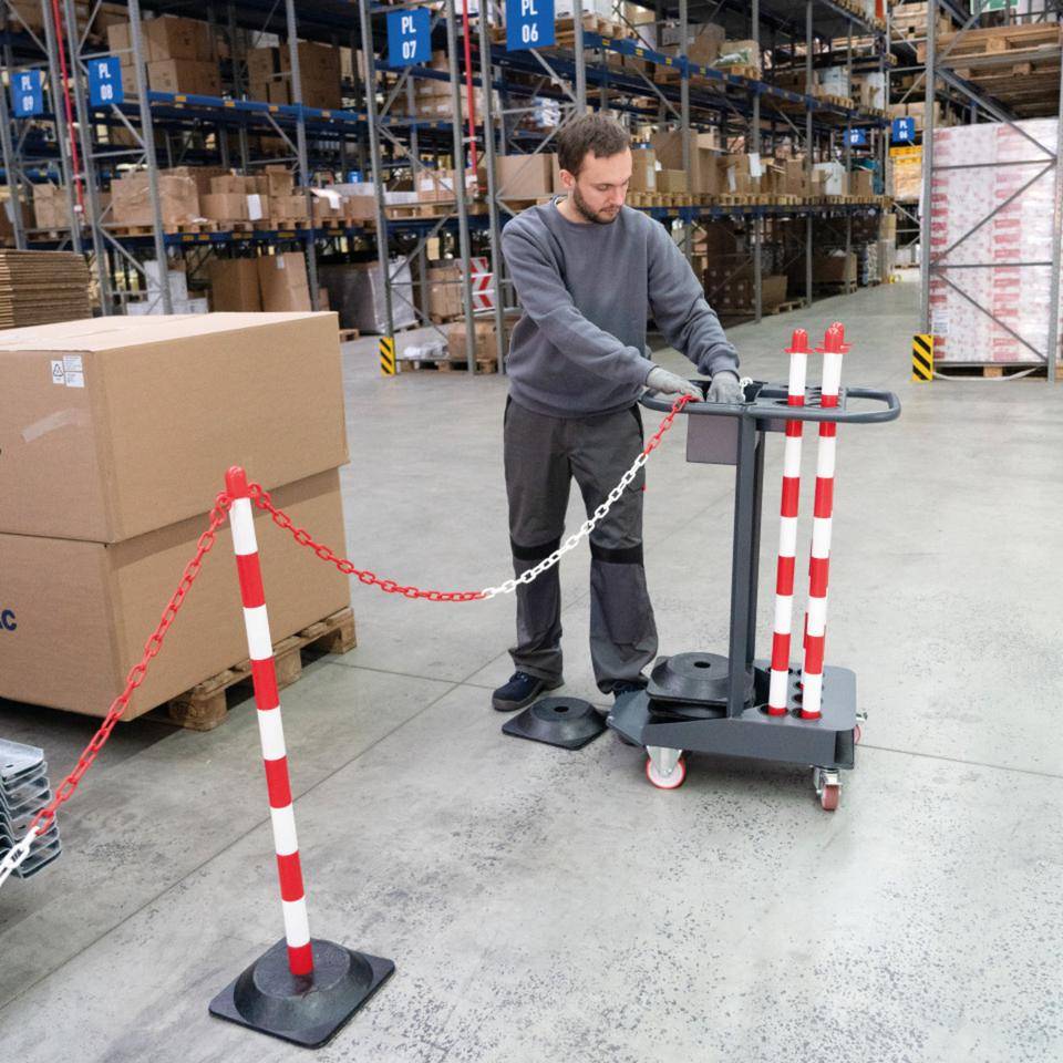 K.57 Standfuß, für Kettenständer Mobil, schwarz, recyceltes Gummi, 265x265mm, 1,45kg