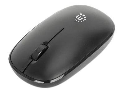 Manhattan MW3050 - Maus - rechts- und linkshändig - optisch - 3 Tasten - kabellos - 2.4 GHz - kabelloser Empfänger (USB)