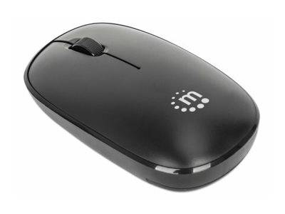 Manhattan MW3050 - Maus - rechts- und linkshändig - optisch - 3 Tasten - kabellos - 2.4 GHz - kabelloser Empfänger (USB)