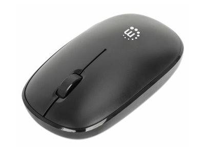 Manhattan MW3050 - Maus - rechts- und linkshändig - optisch - 3 Tasten - kabellos - 2.4 GHz - kabelloser Empfänger (USB)