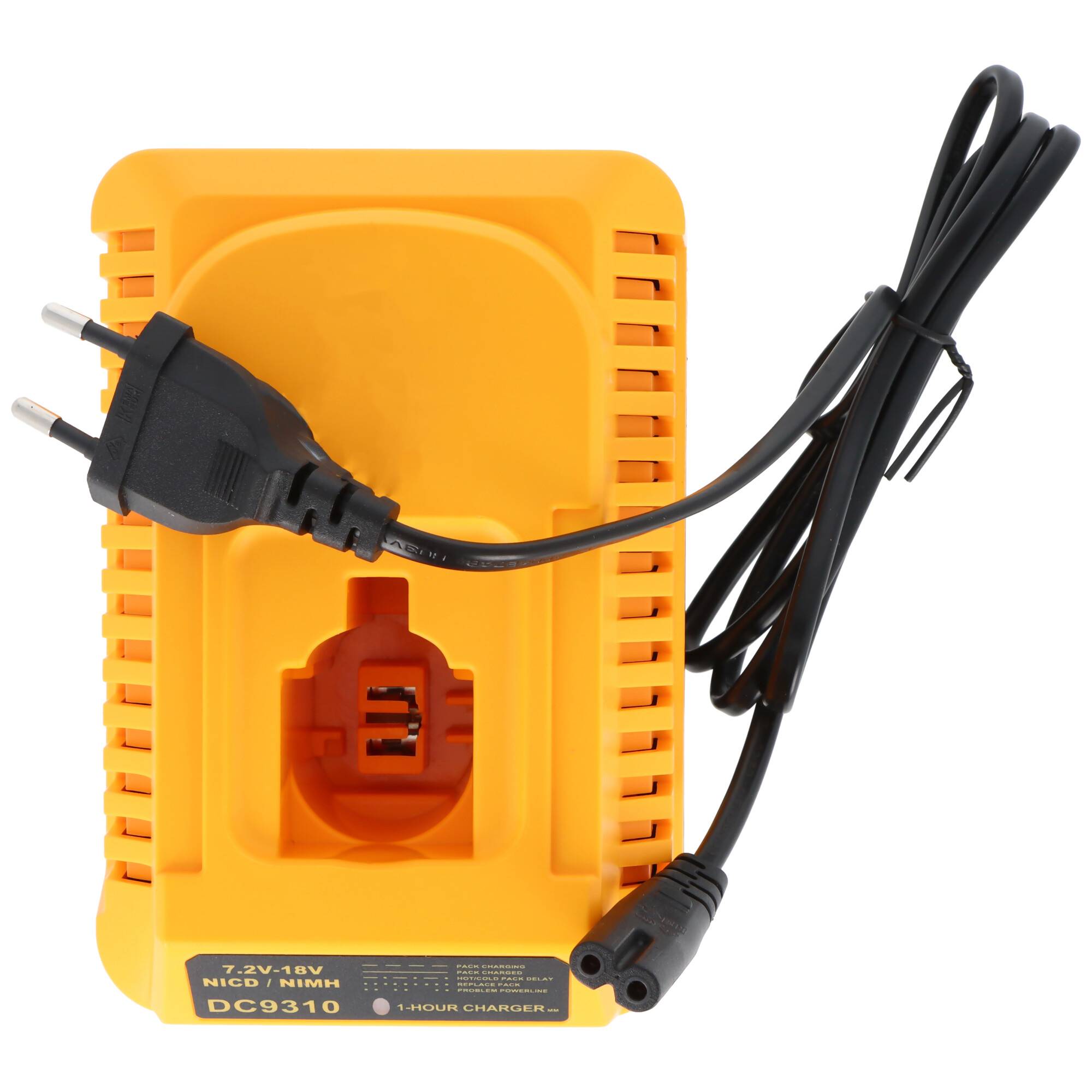 Ladegerät für Dewalt DC9310, DC9180, DC9182, ersetzt Dewalt Ladegerät DC9310, lädt NiCd und NiMH 7,2V-18V Akkus