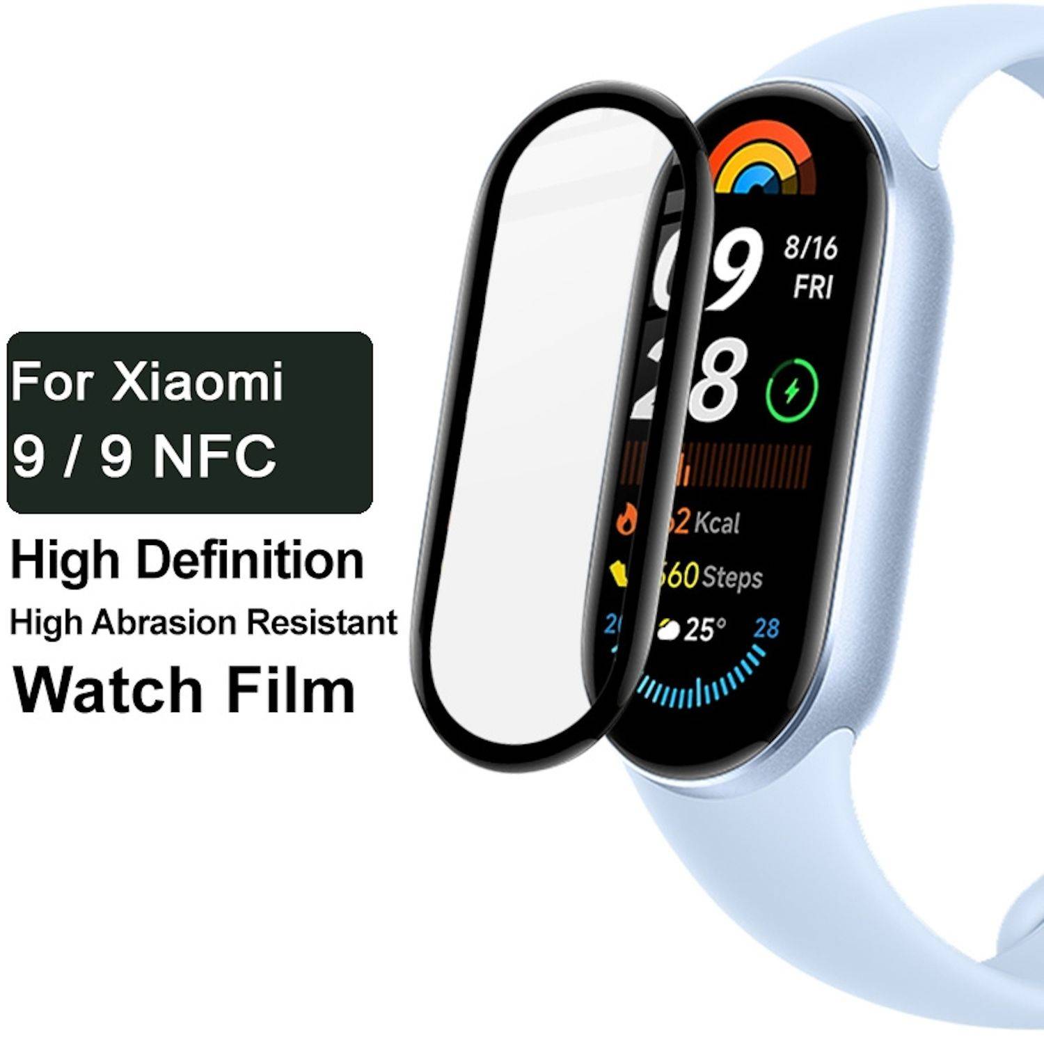 Für Xiaomi Smart Band 9 Plexiglas HD LCD Display Touch Schutz Folie Transparent