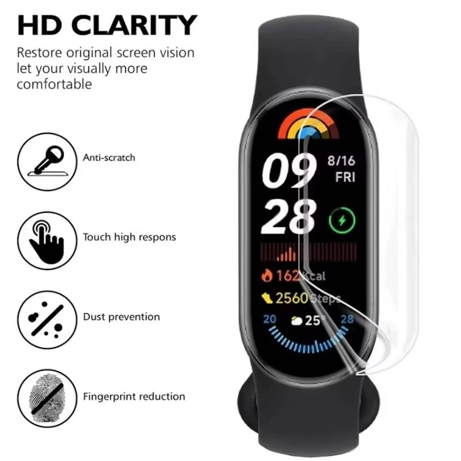 Für Xiaomi Smart Band 9 Hydrogel Touch Film Schutzfolie Transparent Display LCD