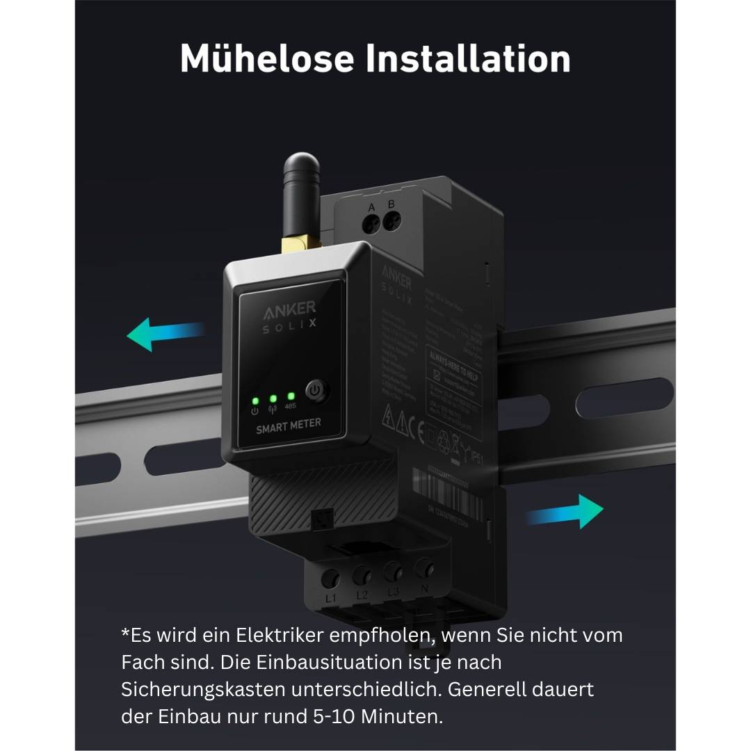 Anker Solarbank 2 PRO inkl. Smart-Meter – Speicher-Bundle für Balkonkraftwerke– 1,6 kWh – bis zu vier Solarmodule – Echtzeitüberwachung per