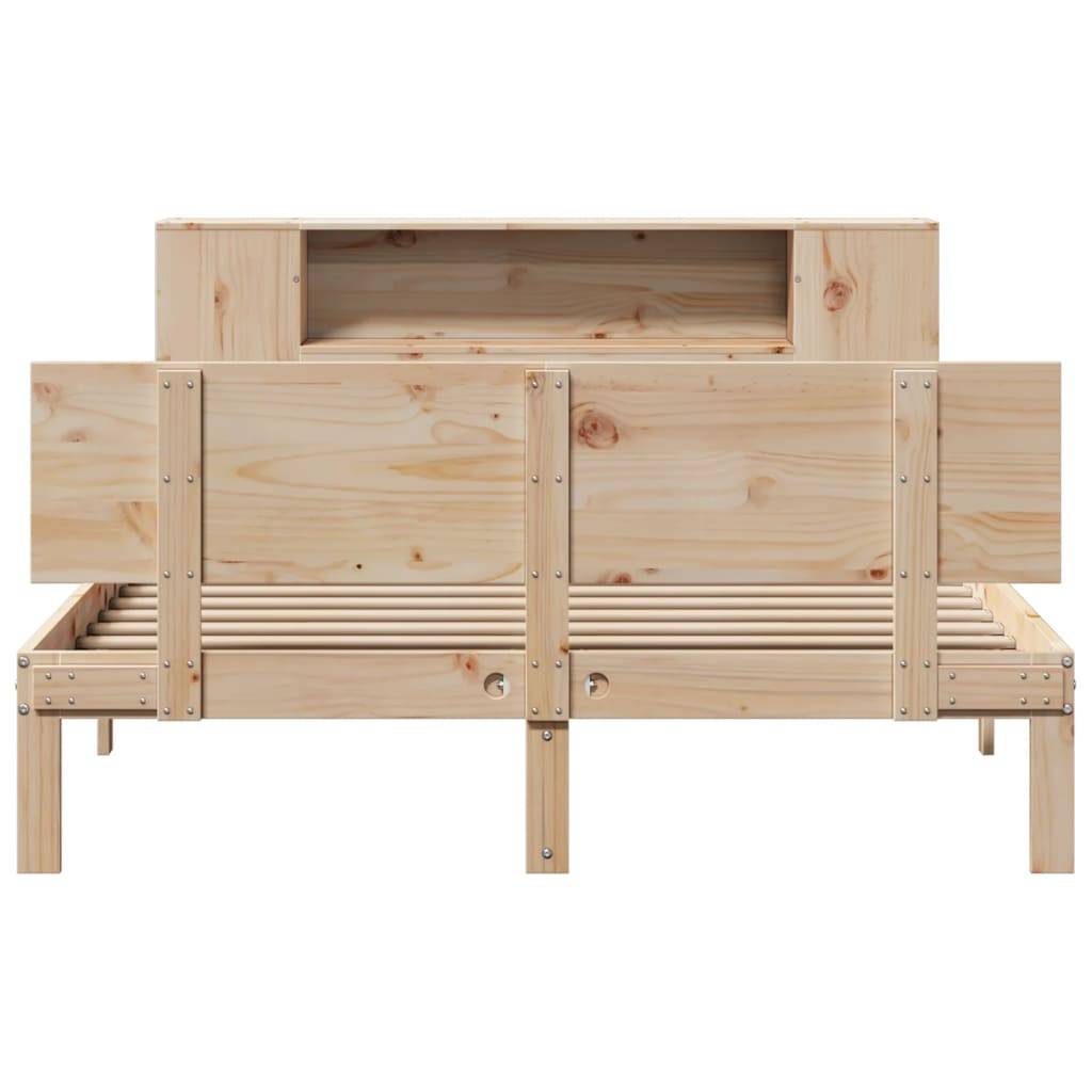 vidaXL Massivholzbett mit Regal ohne Matratze 160x200 cm Kiefer