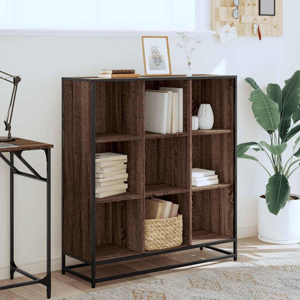 vidaXL Bücherregal Eichen-Optik 97,5x33x107,5 Holzwerkstoff und Metall