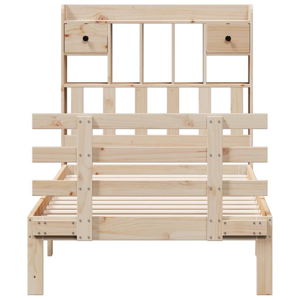 vidaXL Massivholzbett mit Regal ohne Matratze 90x200 cm Kiefer