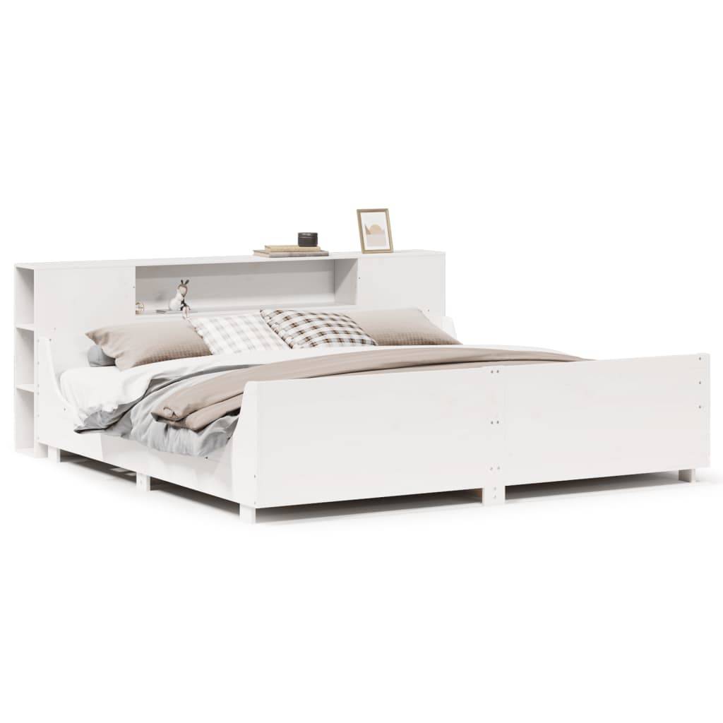 vidaXL Massivholzbett ohne Matratze Weiß 200x200 cm Kiefernholz