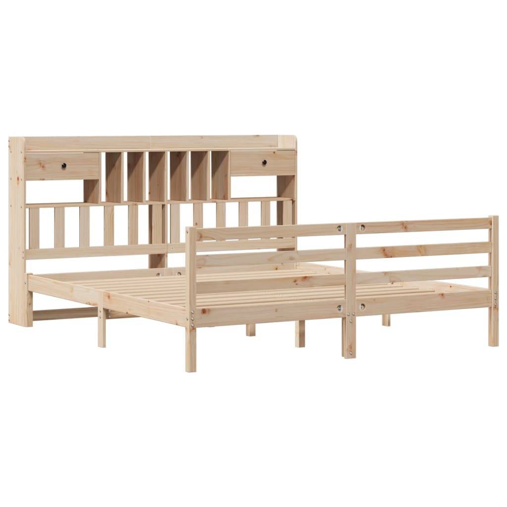 vidaXL Massivholzbett mit Regal ohne Matratze 180x200 cm Kiefernholz
