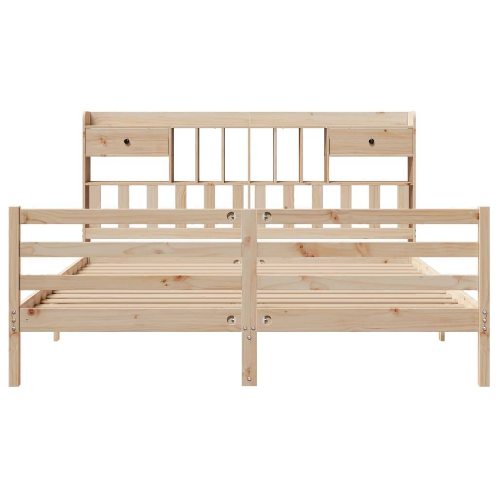 vidaXL Massivholzbett mit Regal ohne Matratze 180x200 cm Kiefernholz
