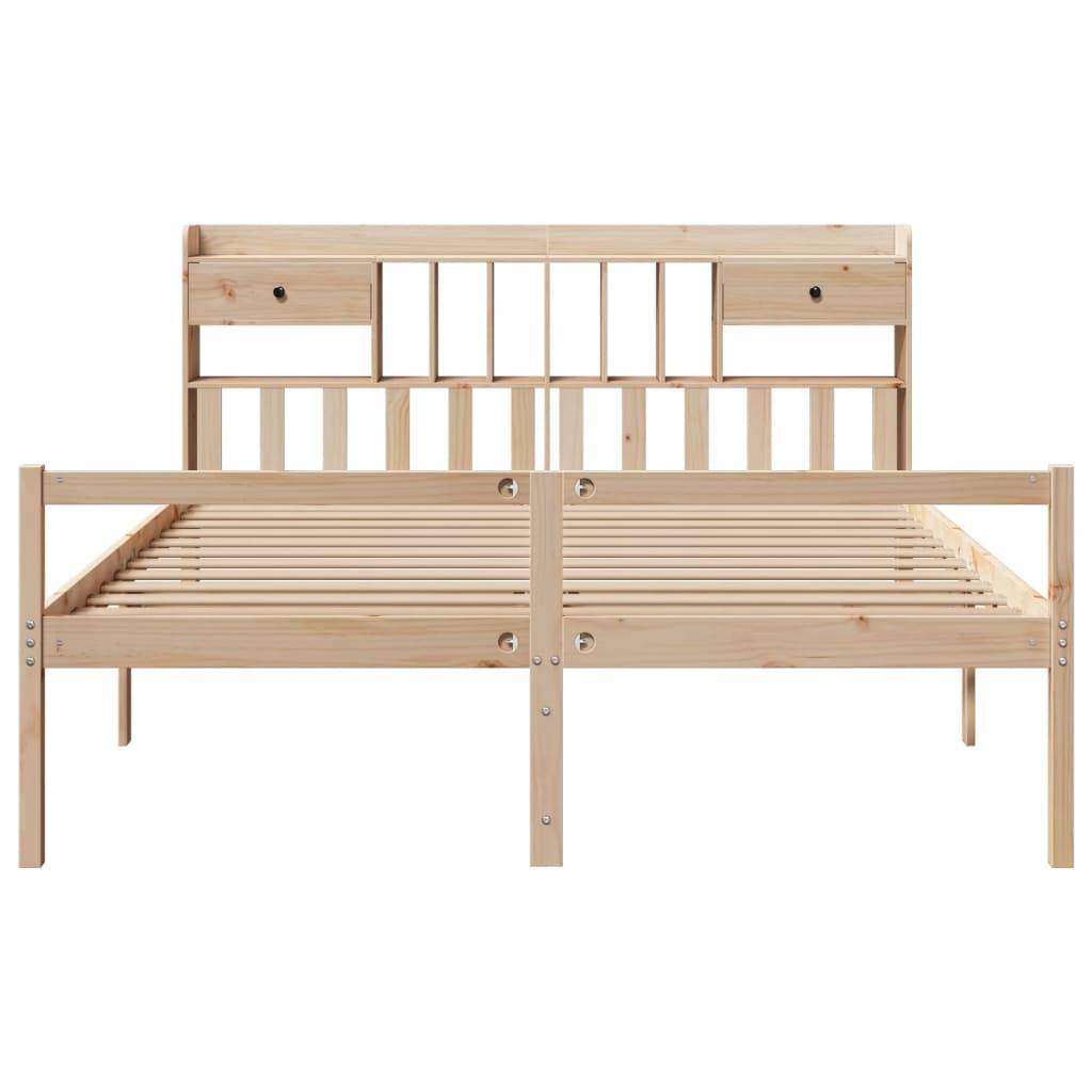 vidaXL Massivholzbett mit Regal ohne Matratze 180x200 cm Kiefernholz
