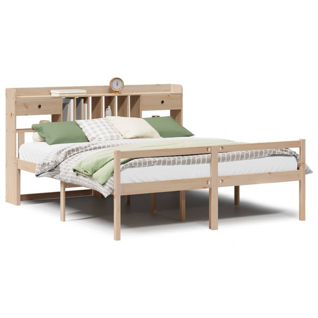 vidaXL Massivholzbett mit Regal ohne Matratze 180x200 cm Kiefernholz