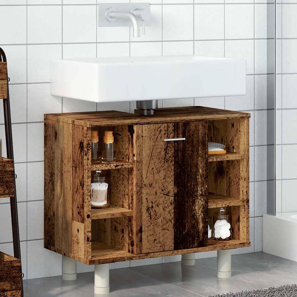 vidaXL Badschrank Altholz-Optik 60x32x53,5 cm Holzwerkstoff
