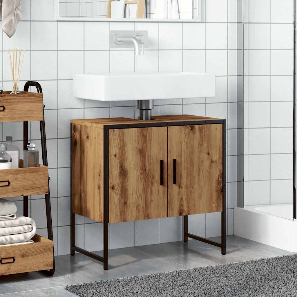 vidaXL Waschbeckenunterschrank Artisan-Eiche 60x33x60 cm