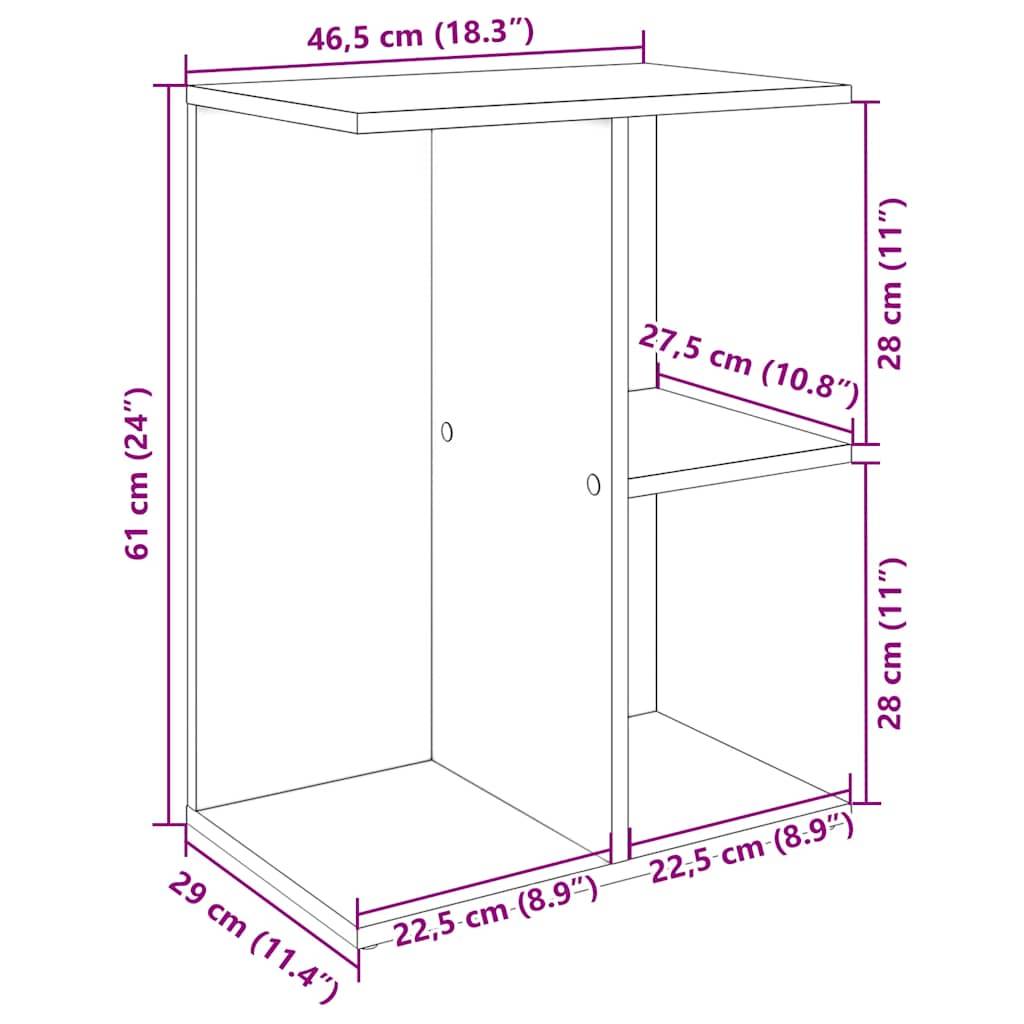 vidaXL Nachttische 2 Stk. Altholz-Optik 46,5x29x61 cm Holzwerkstoff