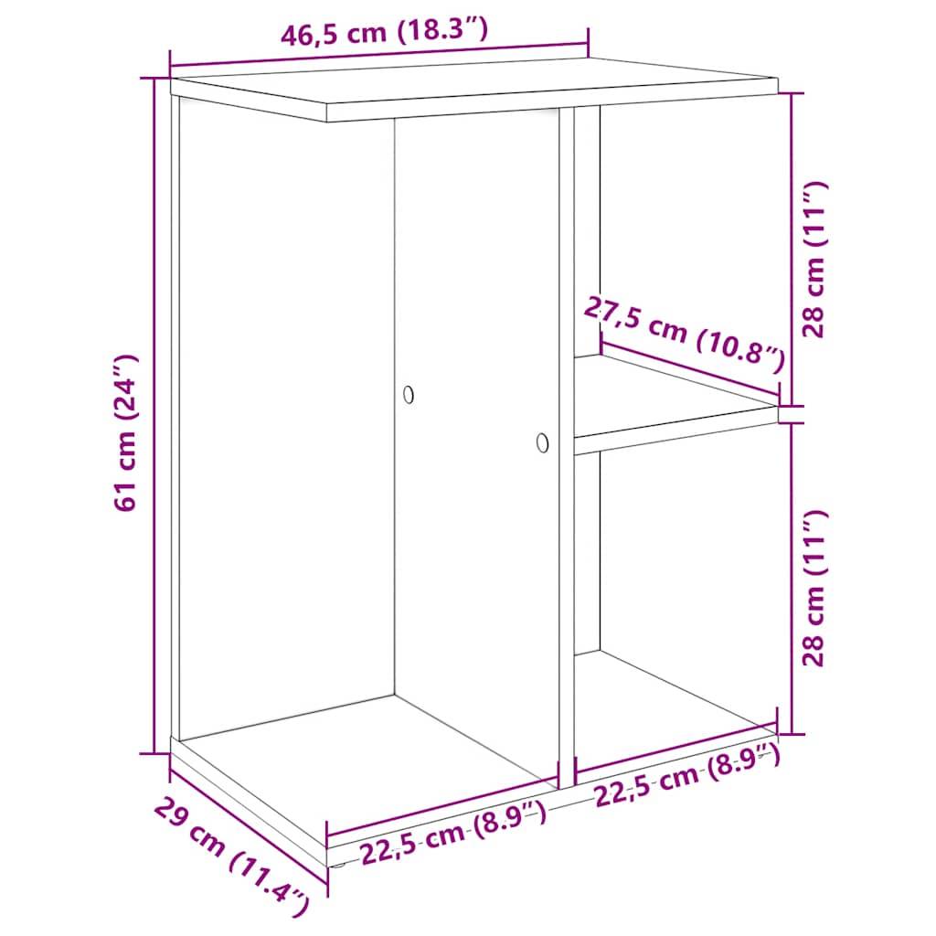 vidaXL Nachttisch Schwarz Eichen-Optik 46,5x29x61 cm Holzwerkstoff