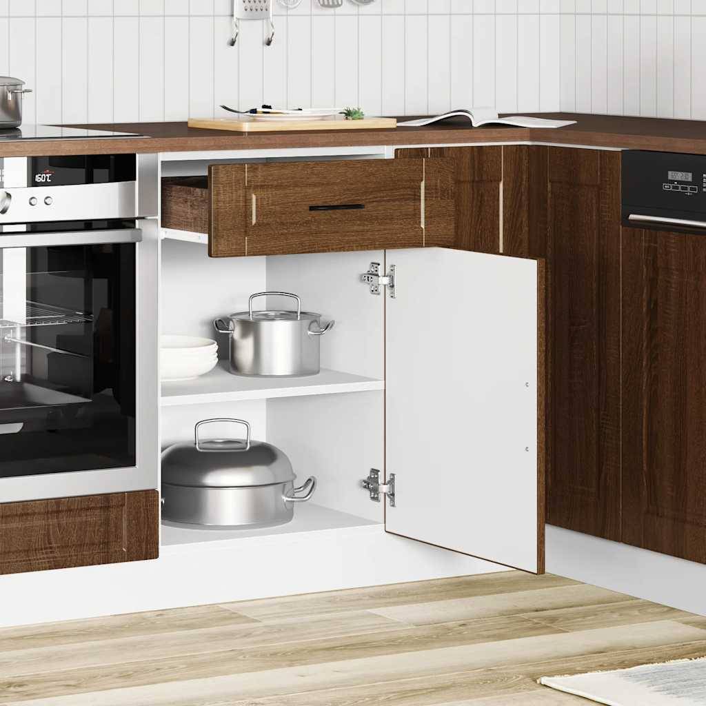 vidaXL Küchenunterschrank Porto Braun Eichen-Optik Holzwerkstoff