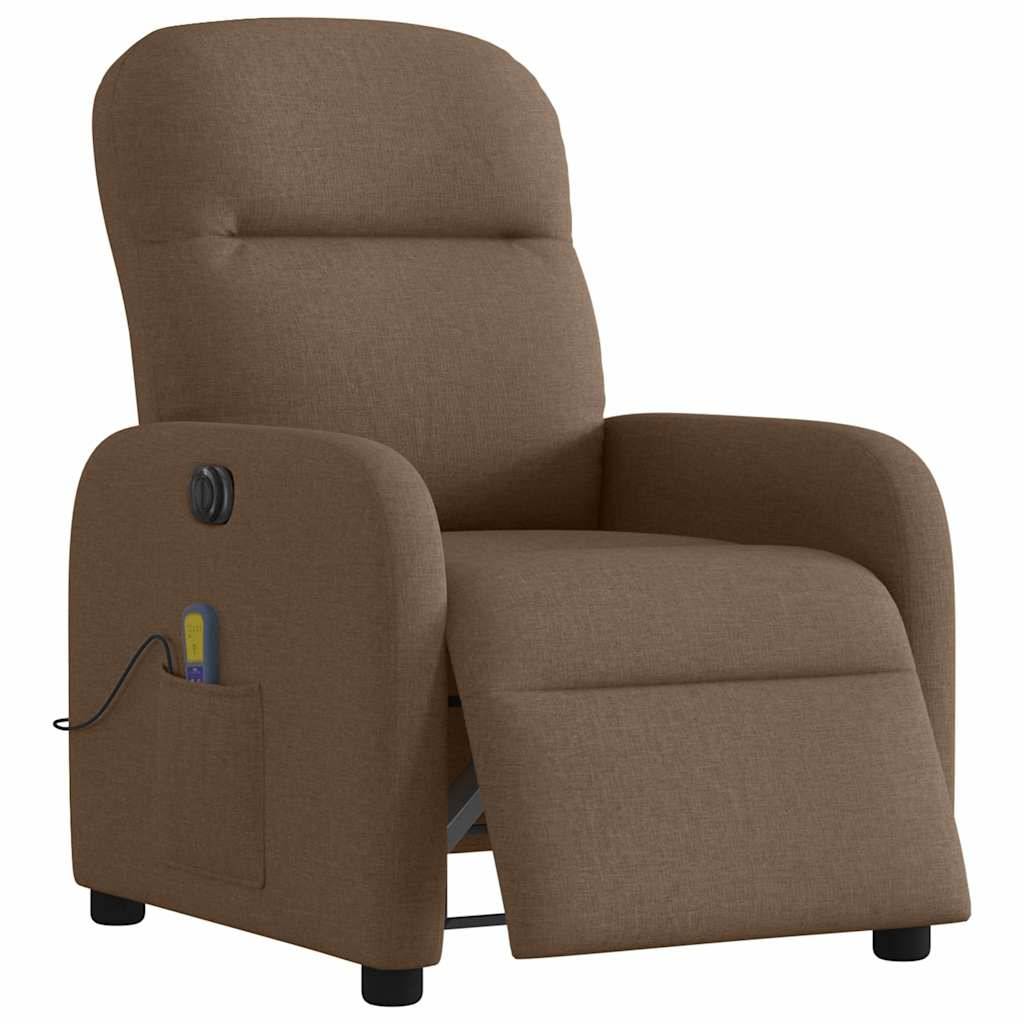 vidaXL Massagesessel Elektrisch Braun Stoff