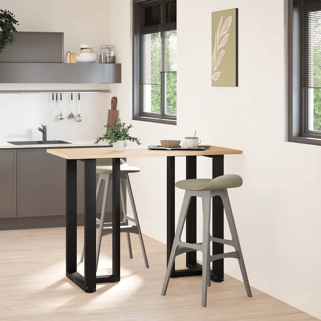 vidaXL Bartischbeine T-Form 2 Stk. Schwarz 60x35x(100-101) cm Stahl