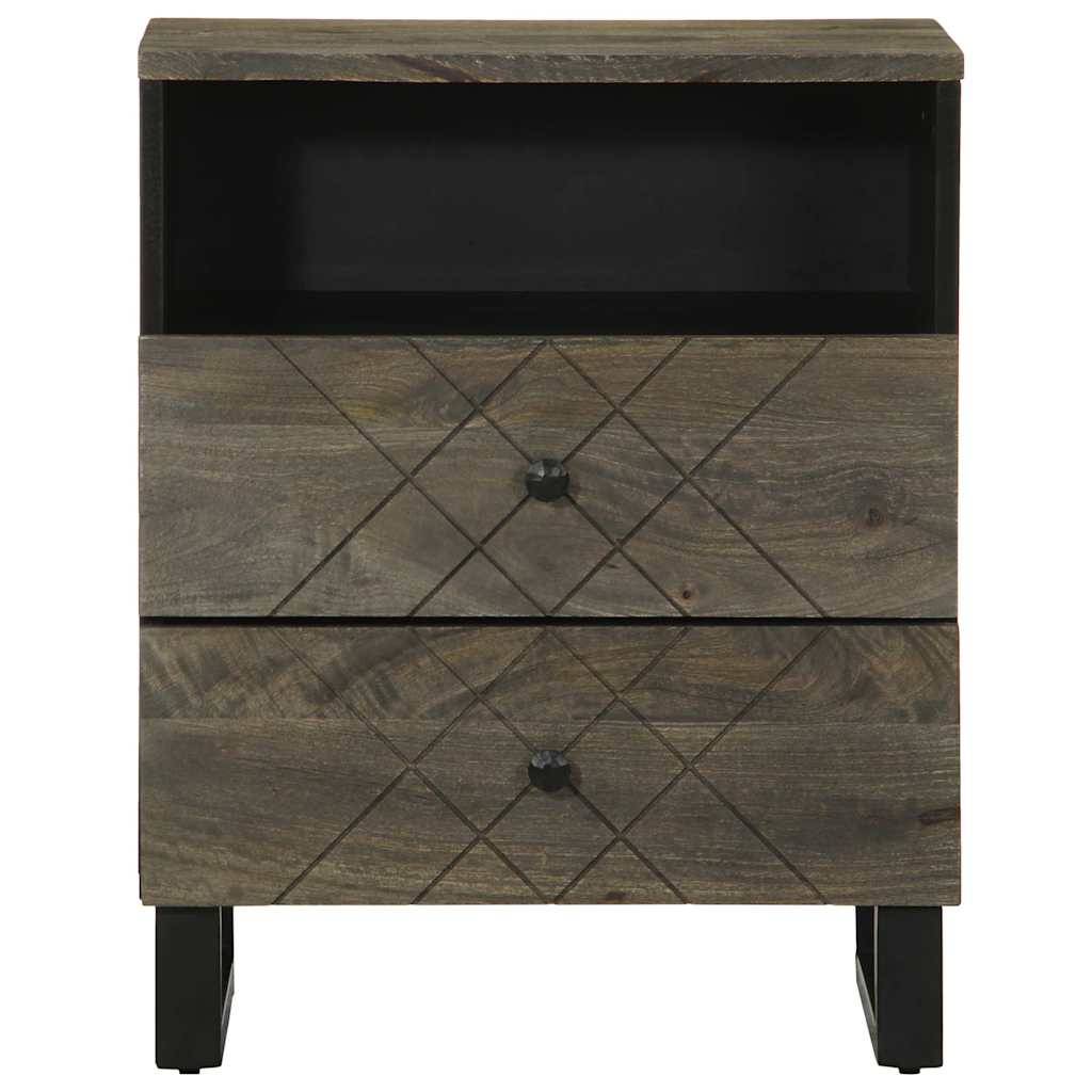 vidaXL Nachttisch Schwarz 50x33x62 cm Massivholz Mango