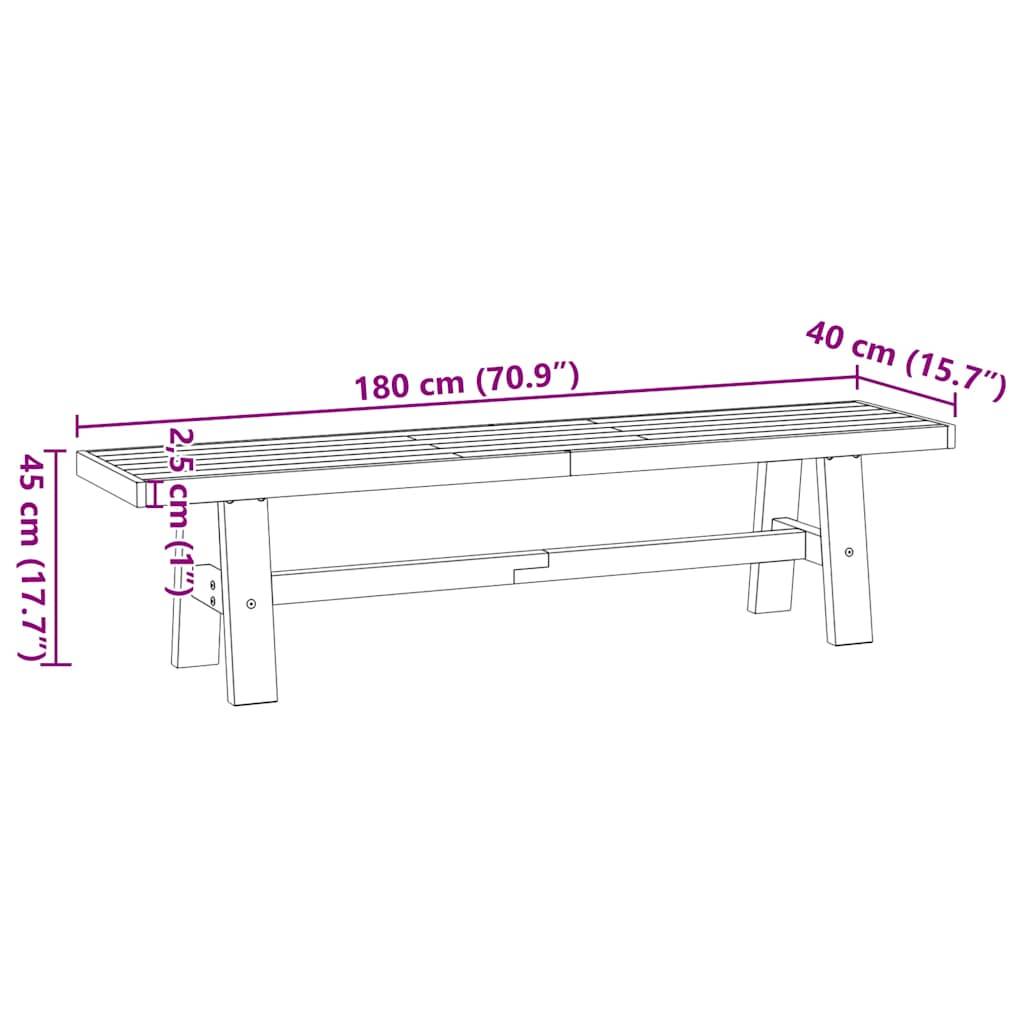 vidaXL Esszimmerbank NOAIN A-Form-Beine 180x40x45 cm Massivholz Kiefer