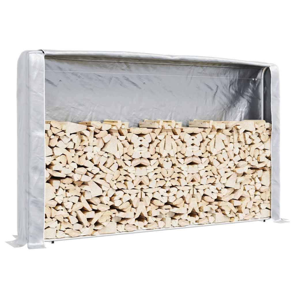 vidaXL Brennholzregal mit Regenschutz 250x25x150 cm Verzinkter Stahl