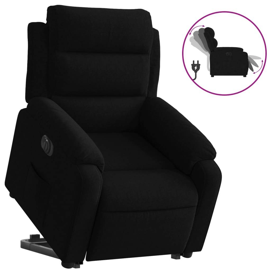 vidaXL Relaxsessel mit Aufstehhilfe Elektrisch Schwarz Samt