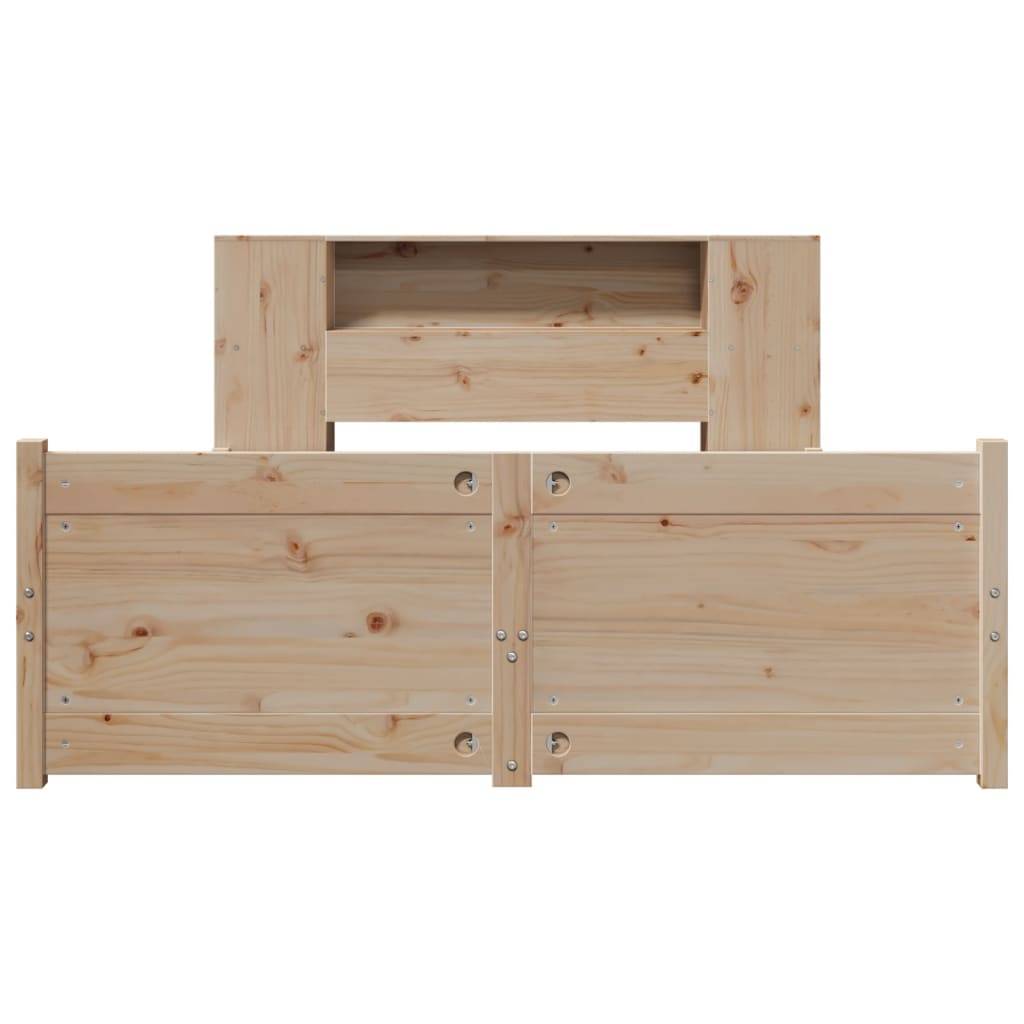 vidaXL Massivholzbett mit Regal ohne Matratze 135x190 cm Kiefer