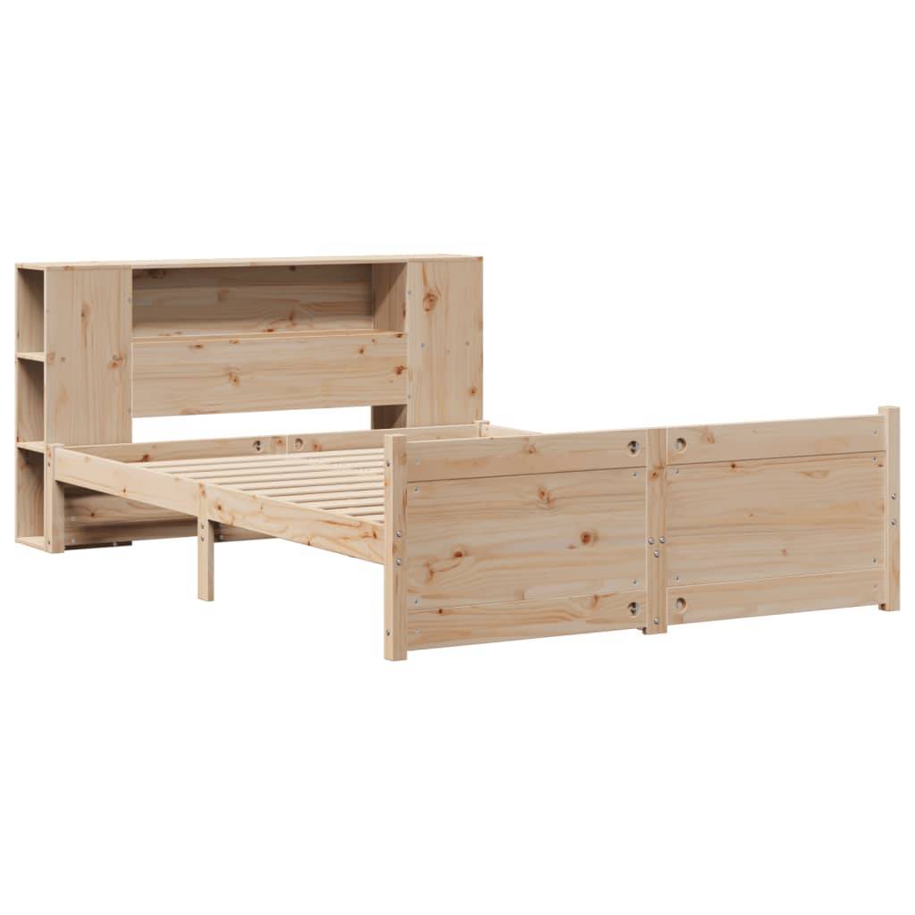 vidaXL Massivholzbett mit Regal ohne Matratze 135x190 cm Kiefer