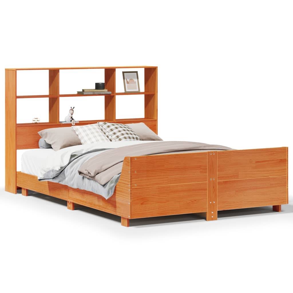 vidaXL Massivholzbett ohne Matratze Wachsbraun 150x200 cm Kiefernholz