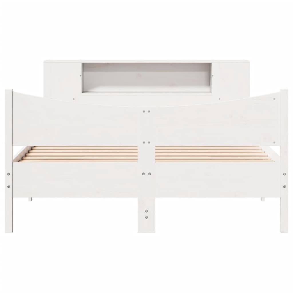 vidaXL Massivholzbett ohne Matratze Weiß 140x190 cm Kiefernholz