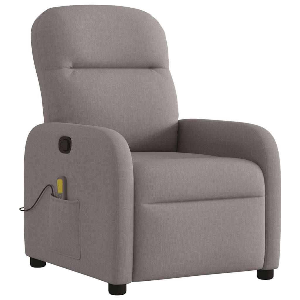 vidaXL Massagesessel Taupe Stoff