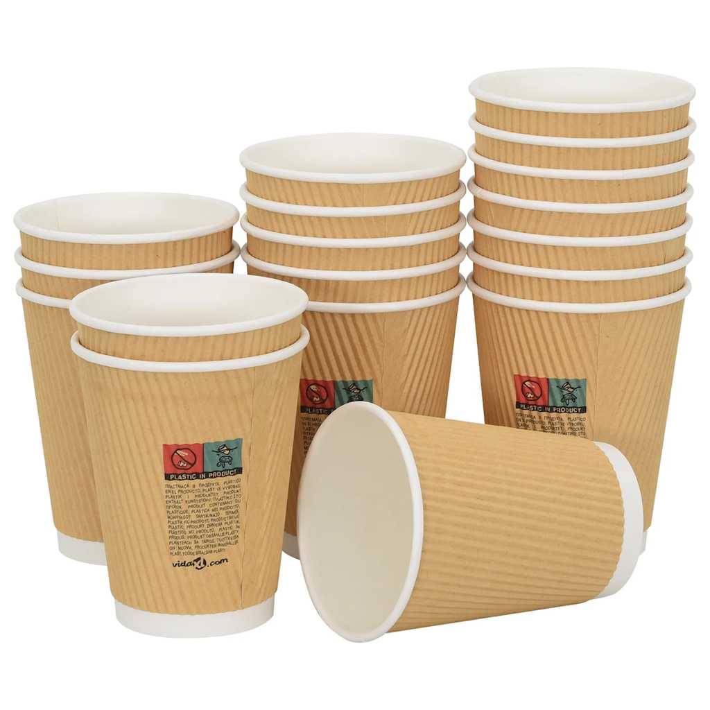 vidaXL Pappbecher 500 Stk. 12oz 300ml Braun