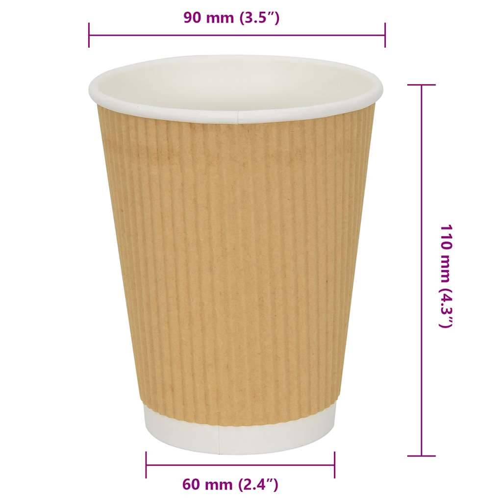 vidaXL Pappbecher 500 Stk. 12oz 300ml Braun