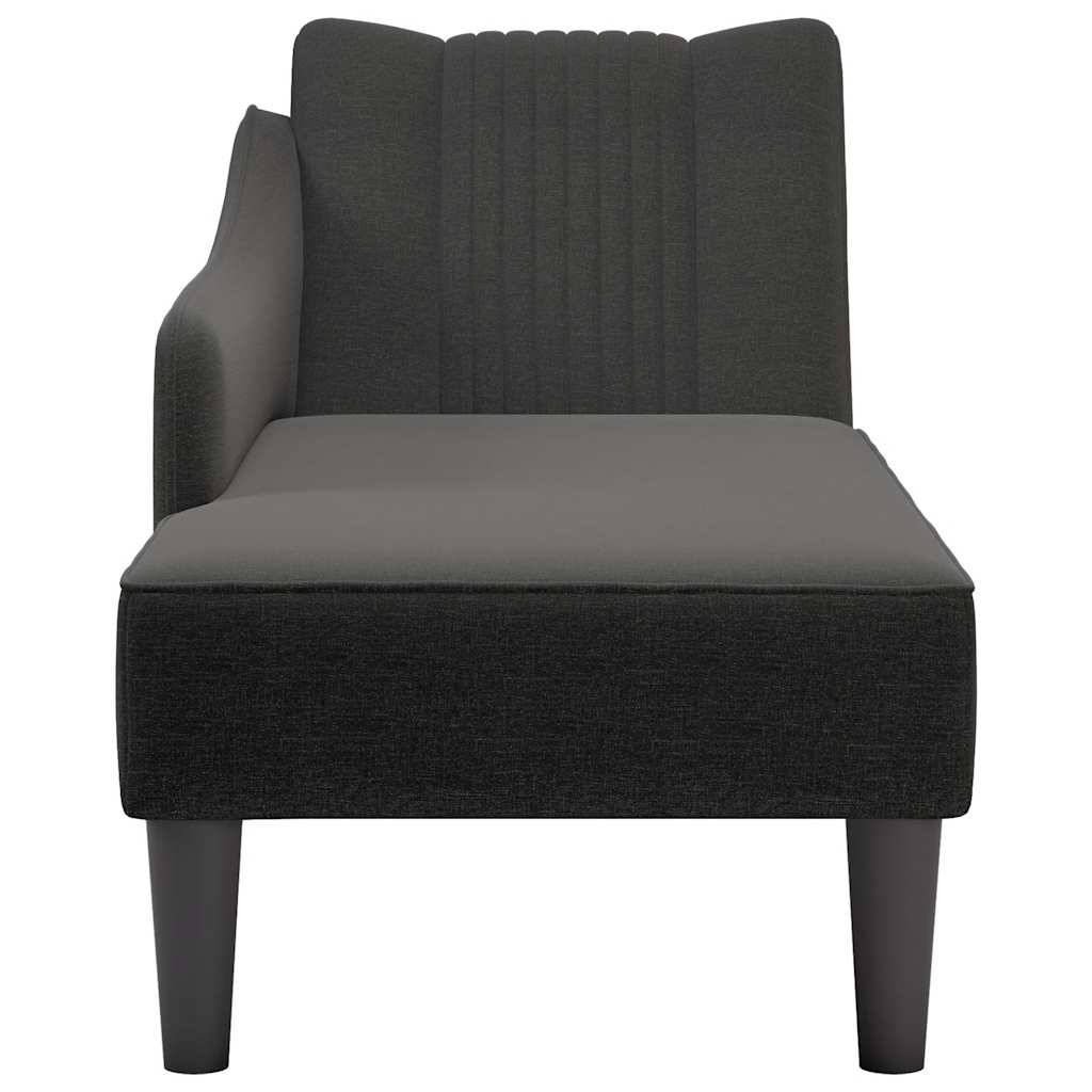 vidaXL Chaiselongue mit Rechter Armlehne Schwarz Stoff