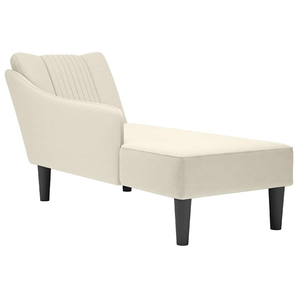 vidaXL Chaiselongue mit Rechter Armlehne Creme Samt