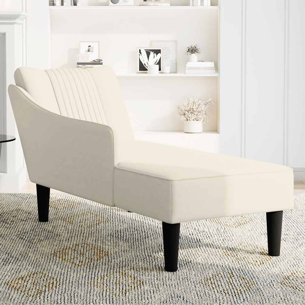 vidaXL Chaiselongue mit Rechter Armlehne Creme Samt