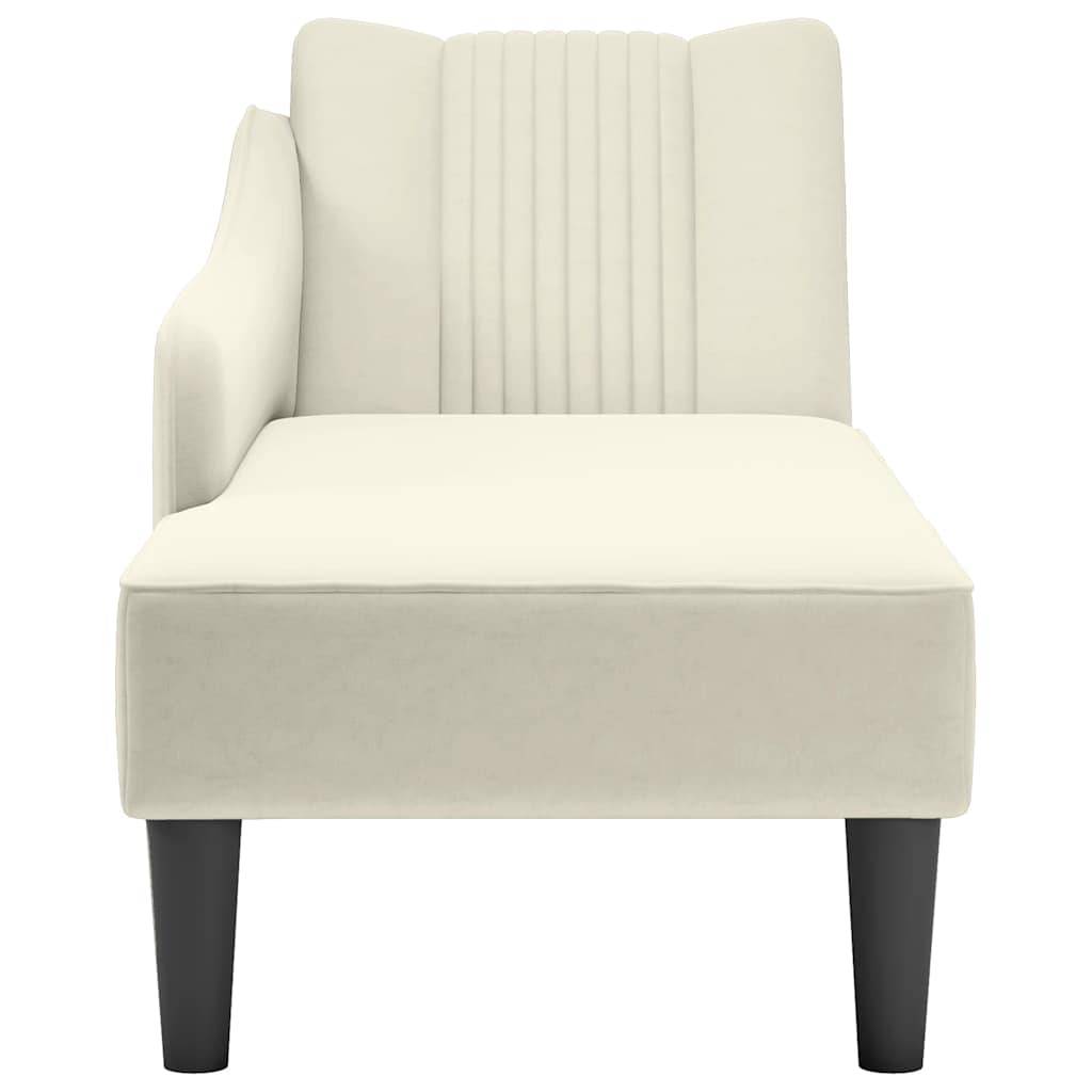 vidaXL Chaiselongue mit Rechter Armlehne Creme Samt