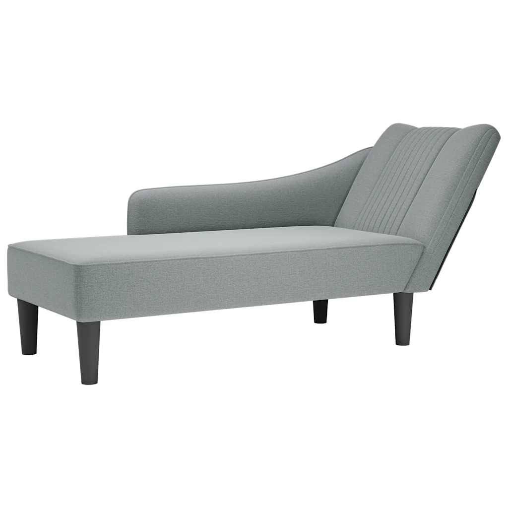 vidaXL Chaiselongue mit Rechter Armlehne Hellgrau Stoff