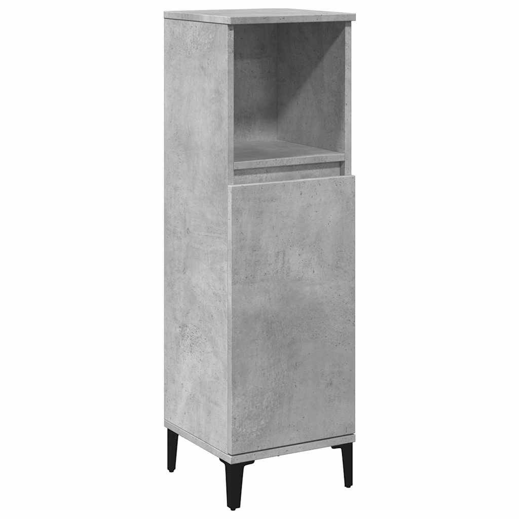 vidaXL Badschrank Betongrau 30x30x100 cm Holzwerkstoff
