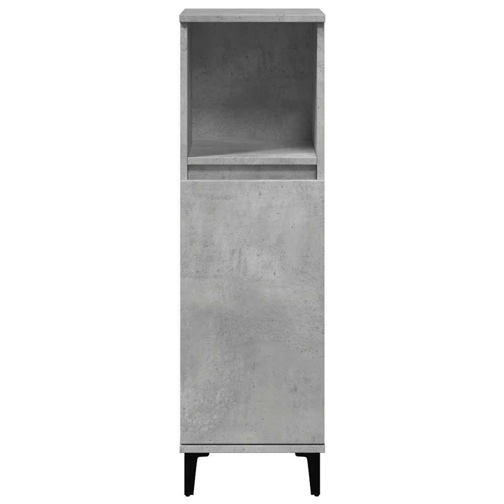 vidaXL Badschrank Betongrau 30x30x100 cm Holzwerkstoff