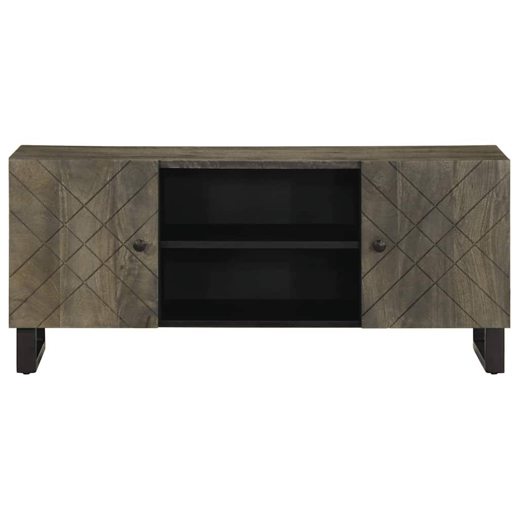 vidaXL TV-Schrank Schwarz 105x33x46 cm Massivholz Mango
