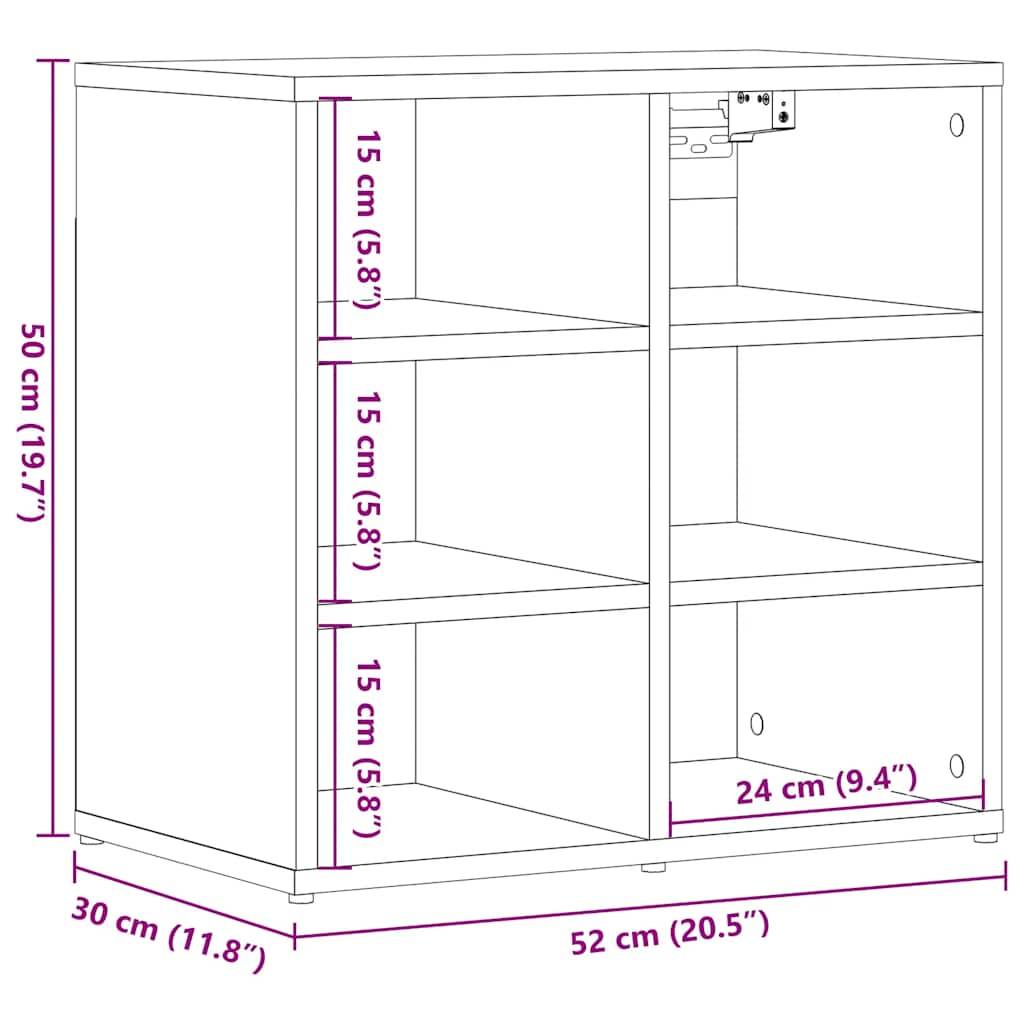 vidaXL Schuhschränke 2 Stk. Altholz-Optik 52x30x50 cm