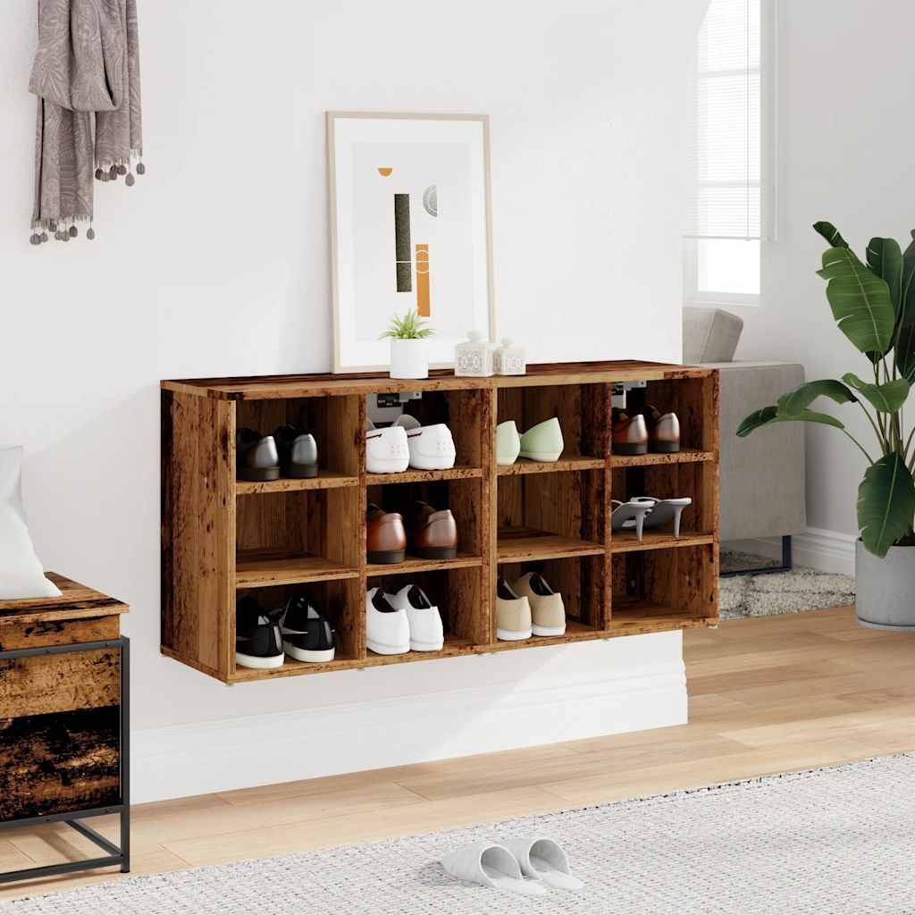 vidaXL Schuhschränke 2 Stk. Altholz-Optik 52x30x50 cm