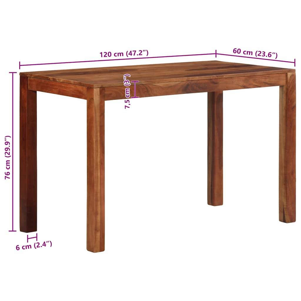 vidaXL Esstisch 120x60x76 cm Massivholz Akazie