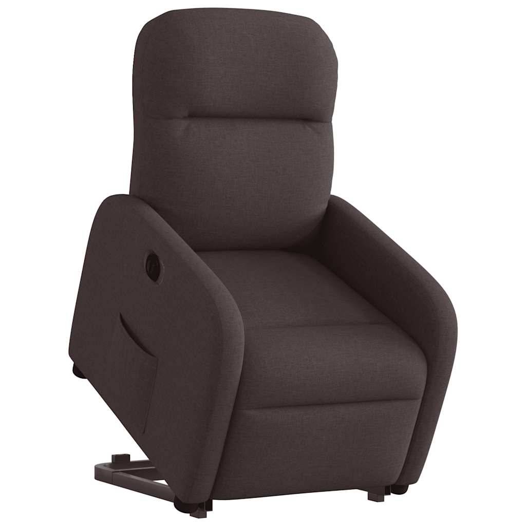 vidaXL Relaxsessel mit Aufstehhilfe Elektrisch Dunkelbraun Stoff